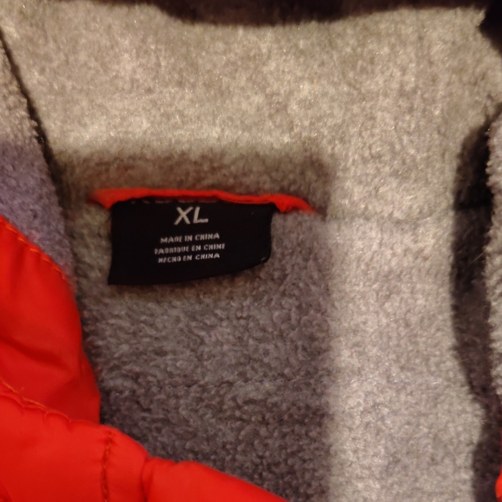 Reebok Orange Puffer Jacket with Gray Lining - Picture 3 of 4